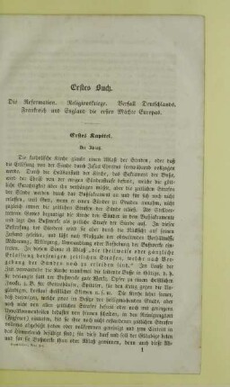 Erstes Buch. Die Reformation. Religionskriege. Verfall Deutschlands. Frankreich und England die ersten Mächte Europas