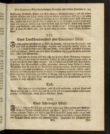 193-204, LVII. Eines Ackervoigts Pflicht. - LXXVII. Andere Art [Verkündigungsschein].
