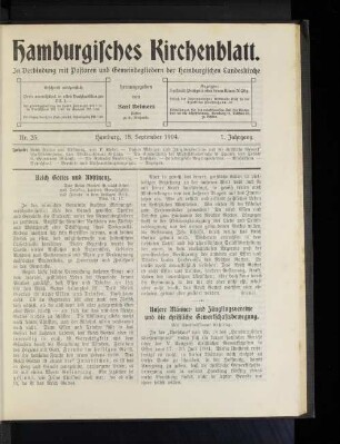 Nr. 25. Hamburg, 18. September 1904. 1. Jahrgang.