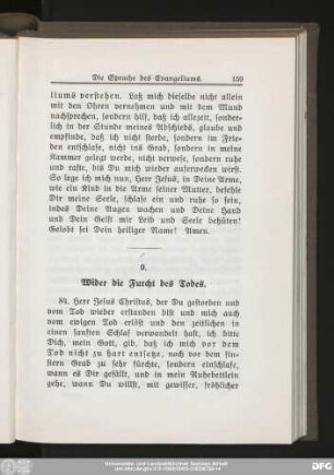 9. Wider die Furcht des Todes.