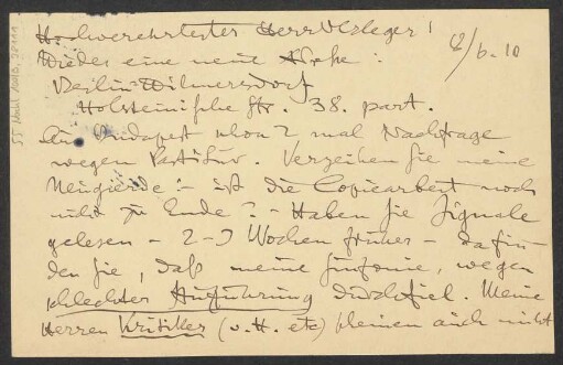 Brief an B. Schott's Söhne : 08.06.1910