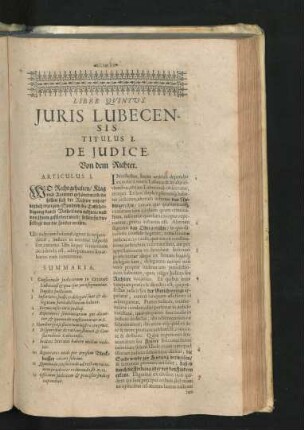 Titulus I. De Iudice. Von dem Richter.
