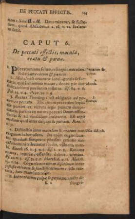 Caput 6. De peccati effectis, macula, reatu & poena.