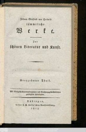 [Abt. 2], Theil 13: Nachlese zur schönen Literatur und Kunst