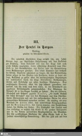 III. Der Teufel in Torgau : Vortrag, gehalten im Alterthums-Verein