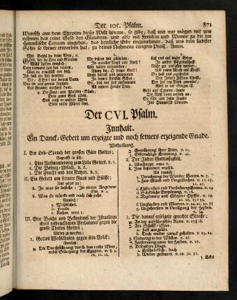 871-885, Der CVI. Psalm