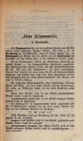 Ebene und sphärische Trigonometrie : in analoger theils neuer theils verbesserter Durchführung zum heuristischen Unterrichte