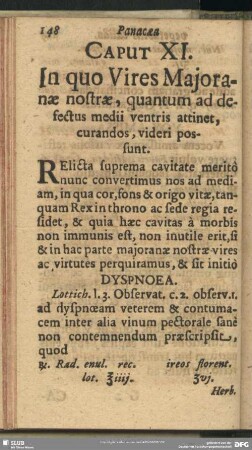 Caput XI. In quo Vires Maioranae nostrae, quantum ad defectus medii ventris attinet, curandos, videri possunt