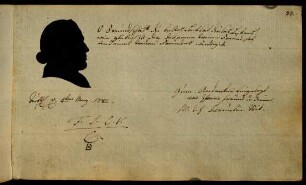 33r, M. T. H. Breunlin, Vik. (darunter: "F.S.C.V. / 6"?) (Silhouette). Tuttlingen, 04.03.1782.