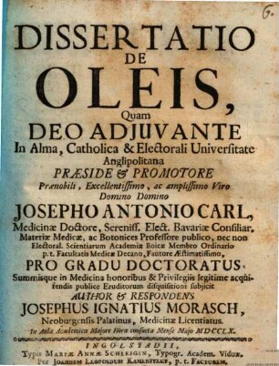 Diss. de oleis