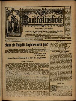 Ausgabe vom Sonntag, den 26. Januar 1919.