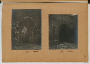 Marienkirche, Plau: Ansicht Westportal, Ansicht Nordportal (aus: Skizzen- und Fotoalbum 25)