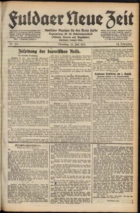 Ausgabe vom Dienstag, den 25. Juli 1922.