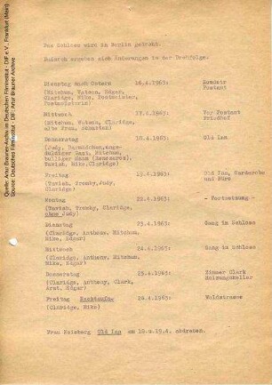Änderungen Drehfolge