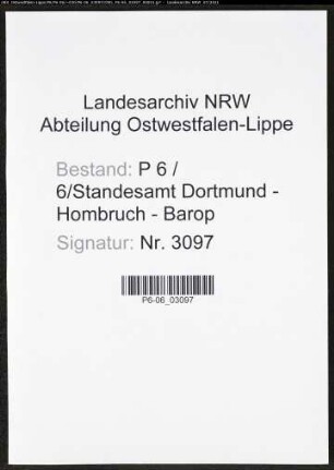 Heiratsregister Standesamt Dortmund-Hombruch-Barop (XXIV)