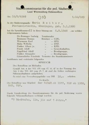 Reiber, Maria