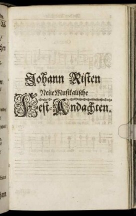 Johann Risten Neue Musikalische Fest-Andachten