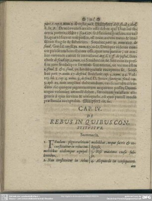Cap. IV. De Rebus In Quibus Constitutitur