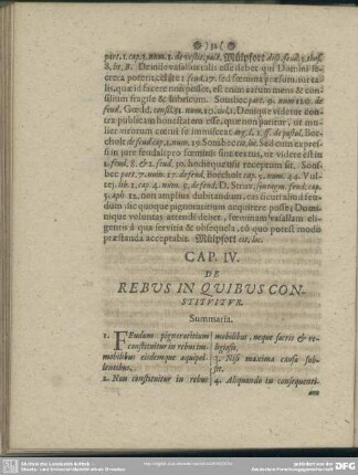 Cap. IV. De Rebus In Quibus Constitutitur