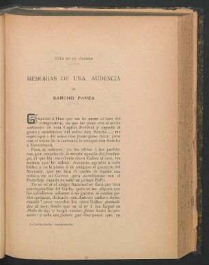 Memorias de una audencia : Esta no es chanza