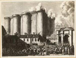 Französische Revolution 1789. Sturm auf die Bastille. Aus: Tableau hist. de la Révol. franç..... Dresden: SLUB H.Gall.D7, Nr. 1