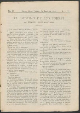 1920007700: El destino de los pobres