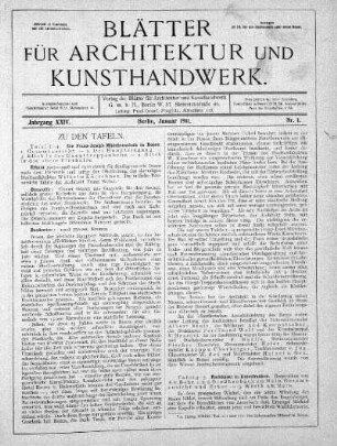 No. 1, Januar 1911