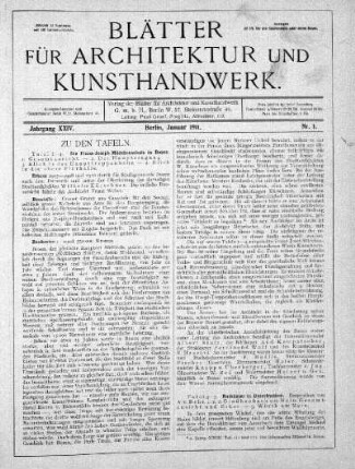 No. 1, Januar 1911