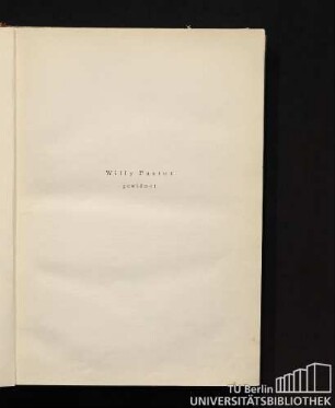 Willy Pastor gewidmet