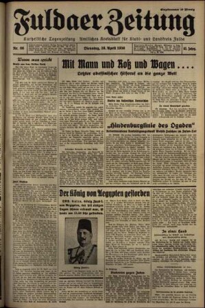 Erste Ausgabe vom Dienstag, den 28. April 1936.