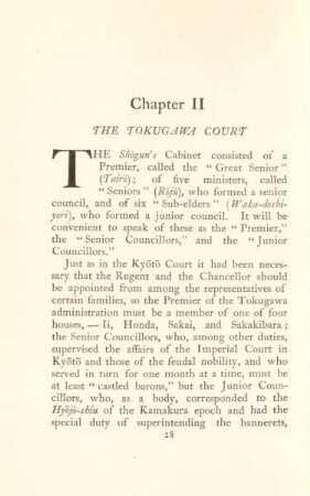 Chapter II. The Tokugawa court
