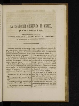 La espedicion cientifica en Mexico