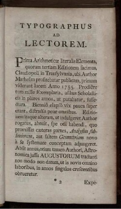 Typographus Ad Lectorem.