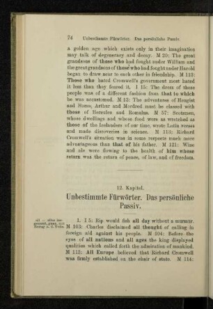 12. Kapitel. Unbestimmte Fürwörter. Das persönliche Passiv.