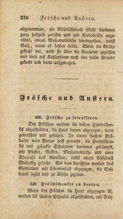 Frösche und Austern