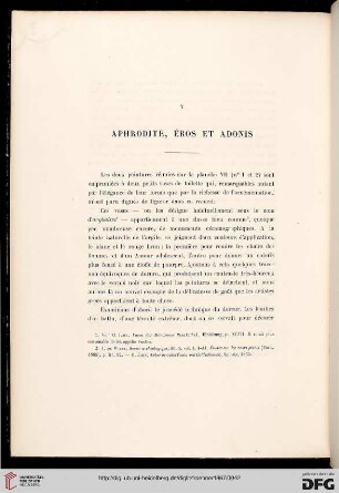 V: Aphrodite, Éros et Adonis