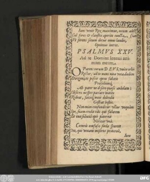 Psalmus XXV. Ad te Domine levavi animam meam.