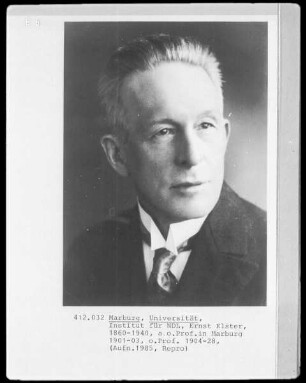 Ernst Elster (1860-1940), 1903-1928 Professor der Neueren Deutschen Geschichte und Literatur in Marburg
