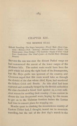 Chapter XIV. The Mishmee hills