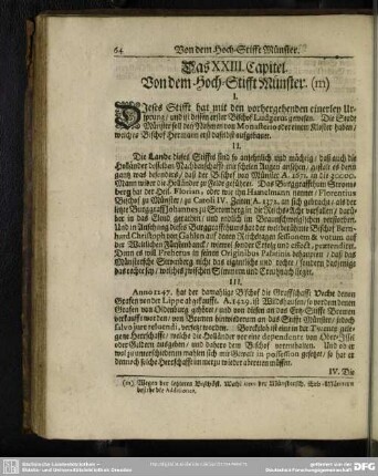 Das XXIII. Capitel. Von dem Hoch-Stifft Münster
