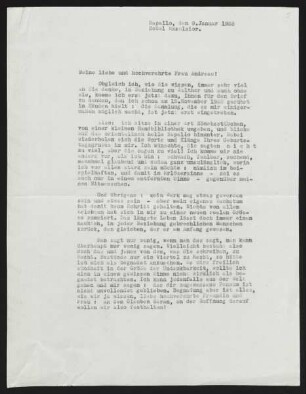 Brief von Gerhart Hauptmann an Edith Andreae