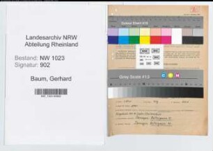 Entnazifizierung Gerhard Baum , geb. 09.06.1894 (Betriebsmeister)