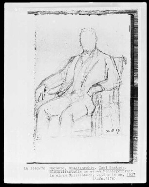 Zeichnungen aus verschiedenen Skizzenbüchern — Studie zu einem Männerportrait