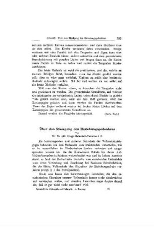 Über den Rückgang des Erziehungsgedankens