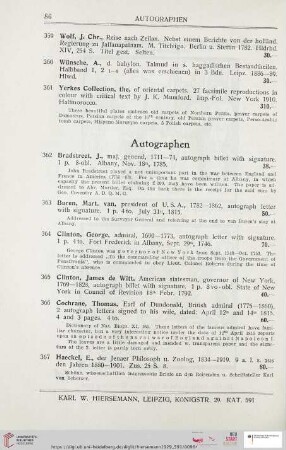 Autographen (Nr. 362 – 369)