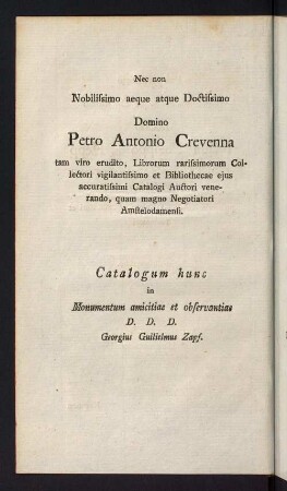 IV, Nec non Nobilissimo aeque atque Doctissimo Domino