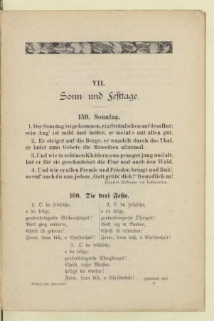VII. Sonn- und Festtage.