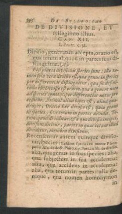 De Divisione, Et syllogismo illius. Cap. XII.