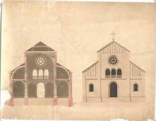 Neureuther, Gottfried von; Kirche - Ansicht, Schnitt