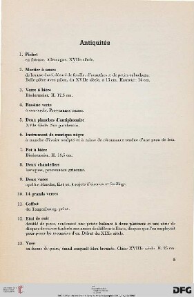 Antiqués (Nr. 1-219)